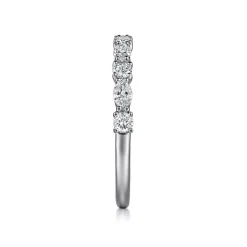 New Gabriel & Co. Aalto - Platinum Marquise and Round Diamond Anniversary Band - 0.6 ct