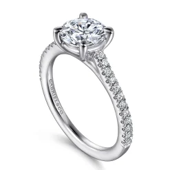 Hot Gabriel & Co. Abbie - 14K White Gold Round Diamond Engagement Ring