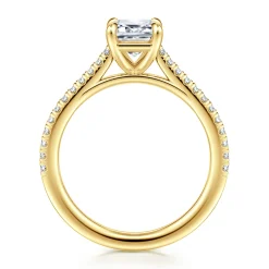 Discount Gabriel & Co. Abbie - 14K Yellow Gold Emerald Cut Diamond Engagement Ring