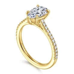 Hot Gabriel & Co. Abbie - 14K Yellow Gold Pear Shape Diamond Engagement Ring