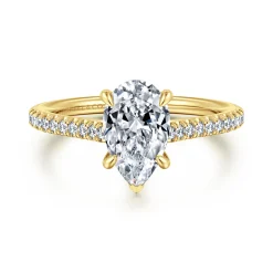 Hot Gabriel & Co. Abbie - 14K Yellow Gold Pear Shape Diamond Engagement Ring