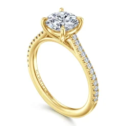 Clearance Gabriel & Co. Abbie - 14K Yellow Gold Round Diamond Engagement Ring