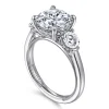 Sale Gabriel & Co. Abbi - 14K White Gold Round Three Stone Diamond Engagement Ring