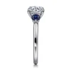 Gabriel & Co. Abbi - 14K White Gold Round Three Stone Diamond and Sapphire Engagement Ring
