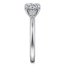 Clearance Gabriel & Co. Abbi - 14K White Gold Round Three Stone Diamond Engagement Ring