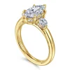 Discount Gabriel & Co. Abbi - 14K Yellow Gold Marquise Shape Three Stone Diamond Engagement Ring