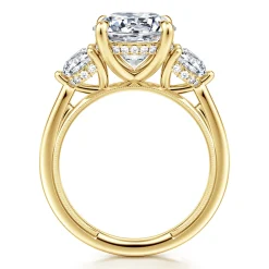 Gabriel & Co. Abbi - 14K Yellow Gold Round Three Stone Diamond Engagement Ring