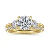 Gabriel & Co. Abbi - 14K Yellow Gold Round Three Stone Diamond Engagement Ring