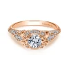 Hot Gabriel & Co. Abel - Unique 14K Rose Gold Vintage Inspired Diamond Halo Engagement Ring