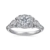 Hot Gabriel & Co. Abel - Unique 14K White Gold Vintage Inspired Diamond Halo Engagement Ring