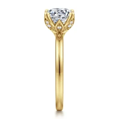 Outlet Gabriel & Co. Abley - 14K Yellow Gold Round Solitaire Diamond Engagement Ring