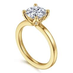 Outlet Gabriel & Co. Abley - 14K Yellow Gold Round Solitaire Diamond Engagement Ring