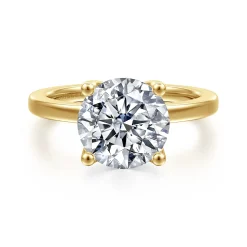 New Gabriel & Co. Abley - 14K Yellow Gold Round Solitaire Diamond Engagement Ring