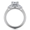 Discount Gabriel & Co. Acacia - 14K White Gold Emerald Cut Three Stone Diamond Engagement Ring