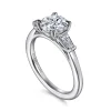 Best Gabriel & Co. Acacia - 14K White Gold Round Three Stone Diamond Engagement Ring