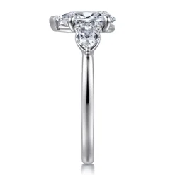 Sale Gabriel & Co. Adalia - 14K White Gold Pear Shape Three Stone Diamond Engagement Ring