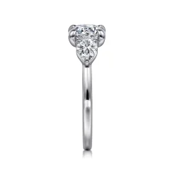 Clearance Gabriel & Co. Adalia - 14K White Gold Round Three Stone Diamond Engagement Ring