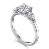 Outlet Gabriel & Co. Adalia - 14K White Gold Round Three Stone Diamond Engagement Ring