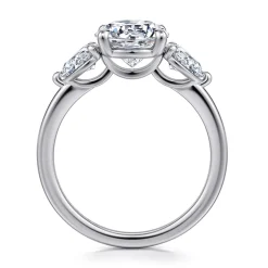 Hot Gabriel & Co. Adalia - 14K White Gold Round Three Stone Diamond Engagement Ring