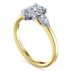 Best Gabriel & Co. Adalia - 14K Yellow Gold Pear Shape Three Stone Diamond Engagement Ring