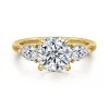 Online Gabriel & Co. Adalia - 14K Yellow Gold Round Three Stone Diamond Engagement Ring