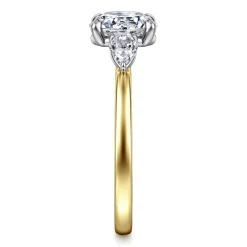 Online Gabriel & Co. Adalia - 14K Yellow Gold Round Three Stone Diamond Engagement Ring