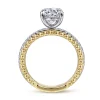 Hot Gabriel & Co. Addi - 14K White-Yellow Gold Round Diamond Engagement Ring