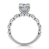 Sale Gabriel & Co. Adeena - 14K White Gold Emerald Cut Hidden Halo Diamond Engagement Ring