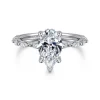 New Gabriel & Co. Adeena - 14K White Gold Pear Shape Hidden Halo Diamond Engagement Ring