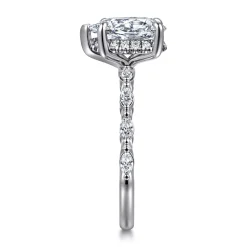 New Gabriel & Co. Adeena - 14K White Gold Pear Shape Hidden Halo Diamond Engagement Ring