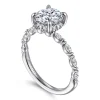 Sale Gabriel & Co. Adeena - 14K White Gold Round Hidden Halo Diamond Engagement Ring