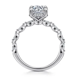 Sale Gabriel & Co. Adeena - 14K White Gold Round Hidden Halo Diamond Engagement Ring