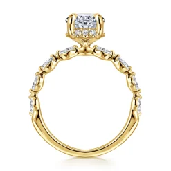 Best Gabriel & Co. Adeena - 14K Yellow Gold Oval Hidden Halo Diamond Engagement Ring