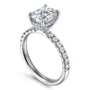 Best Gabriel & Co. Adela - 14K White Gold Elongated Cushion Hidden Halo Diamond Engagement Ring