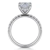 New Gabriel & Co. Adela - 14K White Gold Elongated Cushion Hidden Halo Diamond Engagement Ring