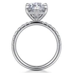 Discount Gabriel & Co. Adela - 14K White Gold Marquise Shape Hidden Halo Diamond Engagement Ring