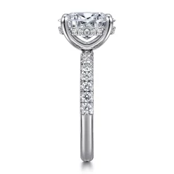 Discount Gabriel & Co. Adela - 14K White Gold Oval Hidden Halo Diamond Engagement Ring