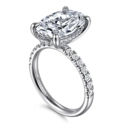 Gabriel & Co. Adela - 14K White Gold Oval Hidden Halo Diamond Engagement Ring
