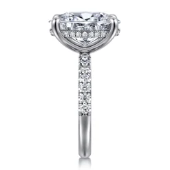 Gabriel & Co. Adela - 14K White Gold Oval Hidden Halo Diamond Engagement Ring