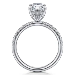 Gabriel & Co. Adela - 14K White Gold Pear Shape Hidden Halo Diamond Engagement Ring
