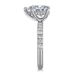 Gabriel & Co. Adela - 14K White Gold Pear Shape Hidden Halo Diamond Engagement Ring