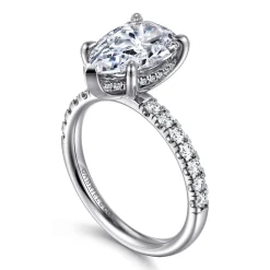 Outlet Gabriel & Co. Adela - 14K White Gold Pear Shape Hidden Halo Diamond Engagement Ring