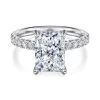 Best Gabriel & Co. Adela - 14K White Gold Radiant Hidden Halo Diamond and Engagement Ring