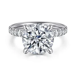 Outlet Gabriel & Co. Adela - 14K White Gold Round Hidden Halo Diamond Engagement Ring