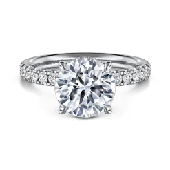 Gabriel & Co. Adela - 14K White Gold Round Hidden Halo Diamond Engagement Ring