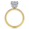 Online Gabriel & Co. Adela - 14K White-Yellow Gold Elongated Cushion Hidden Halo Diamond Engagement Ring