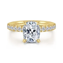 Online Gabriel & Co. Adela - 14K Yellow Gold Elongated Cushion Hidden Halo Diamond Engagement Ring