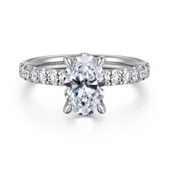 New Gabriel & Co. Adela - 14K Yellow Gold Oval Hidden Halo Diamond Engagement Ring