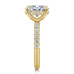 Discount Gabriel & Co. Adela - 14K Yellow Gold Oval Hidden Halo Diamond Engagement Ring