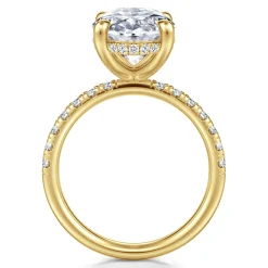 Gabriel & Co. Adela - 14K Yellow Gold Oval Hidden Halo Diamond Engagement Ring